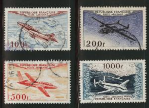 FRANCE Airmail Scott C29-32 used 1954 airmail set