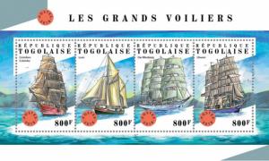 TOGO- 2018 - Tall Ships - Perf 4v Sheet - MNH