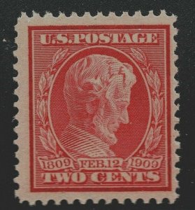[GA]..US #369 Mint-NH 1909 Lincoln on BLUISH Paper per PF Certificate [LL Stamp]
