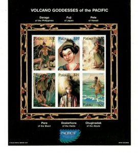 Palau 1997 - Volcano Goddesses Art - Sheet of 6 Stamps - Scott #434 - MNH