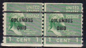 Precancel - Columbus, OH PSS 839-61 - Coil Line Pair - No Gum