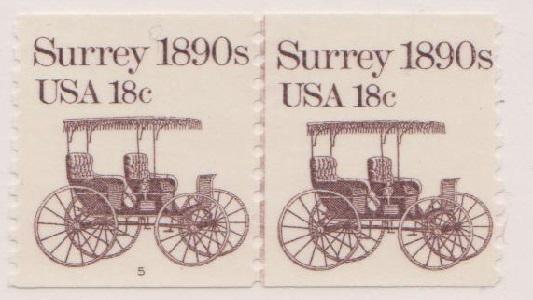 US #1907 Surrey F-VF MNH PNC Line Pair plate #5