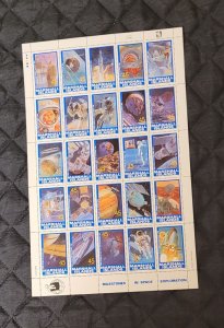 Marshall Islands Sc 345 1989 Space stamp sheet mint NH