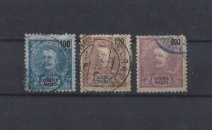 Lourenco Marques 1898 USED lot D. Carlos Sc#44,47-8 SG#46-8 Mf#41-3 Mozambique