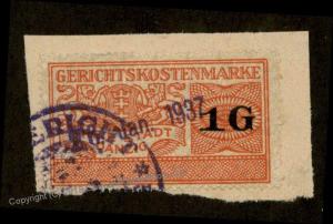 Danzig Poland Germany 1G Gerichtskostenmarke Court Fee Revenue Stamp 90935