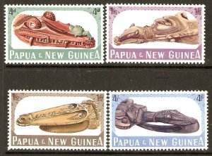 PAPUA NEW GUINEA SG72/5 1965 SEPIK CANOE PROWS IN PORT MORESBY MNH