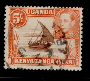 KENYA UGANDA TANGANYIKA  SG133, 5c red-brown & orange, FINE USED. PERF 13 x 11¾