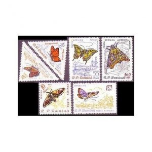 Romania C89-C94,lightly hinged.Michel 1918-1923. Butterflies 1960.