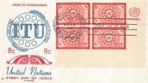 UN #41/42 ITU 1956 - C. George - Inscription Bl`s 4