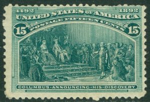 EDW1949SELL : USA 1893 Scott #238 Mint Original Gum LH Very Fresh stamp Cat $225