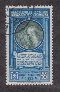 Italy, Aegean Islands Sc C14 used 1932 Leonardo da Vinci, cplt set VF