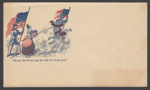 Civil War Patriotic unused cover - Resist the Devil and he will flee from you