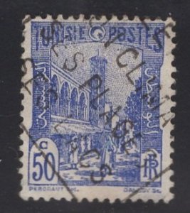 Tunisia  #88C  used  1946  mosque Tunis  50c light blue