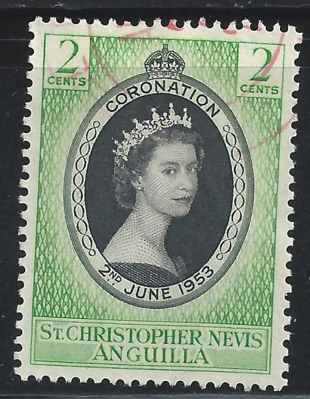 St Christopher-Nevis-Anguilla #119 2c Coronation-Queen Elizabeth II