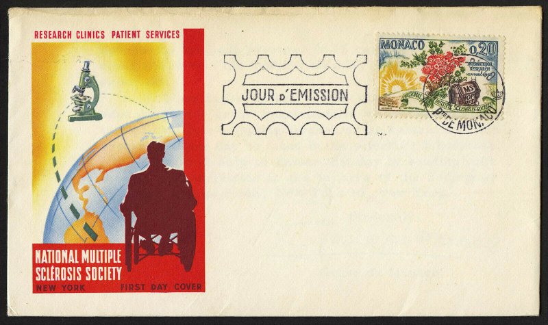 wc012 Monaco 1962 Multiple Sclerosis Research MS FDC first day cover