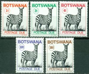 Botswana Scott J8-J12 MNH Zebras Fauna CV$6+