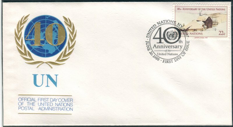 447-449 UN - New York 40th Anniversary FDC