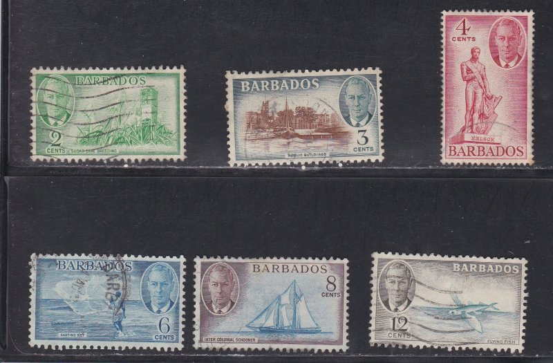 Barbados # 217-222, King George VI Definitives, Used, 1/3 Cat.