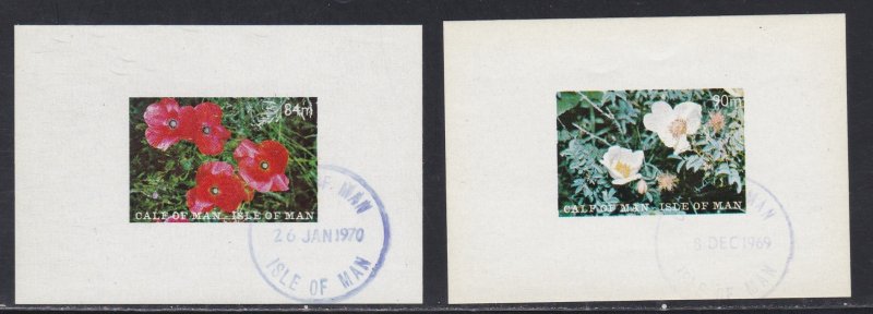 Isle of Man - Calf of Man, Local Issue -Imperf Flowers Mini Sheets, Used