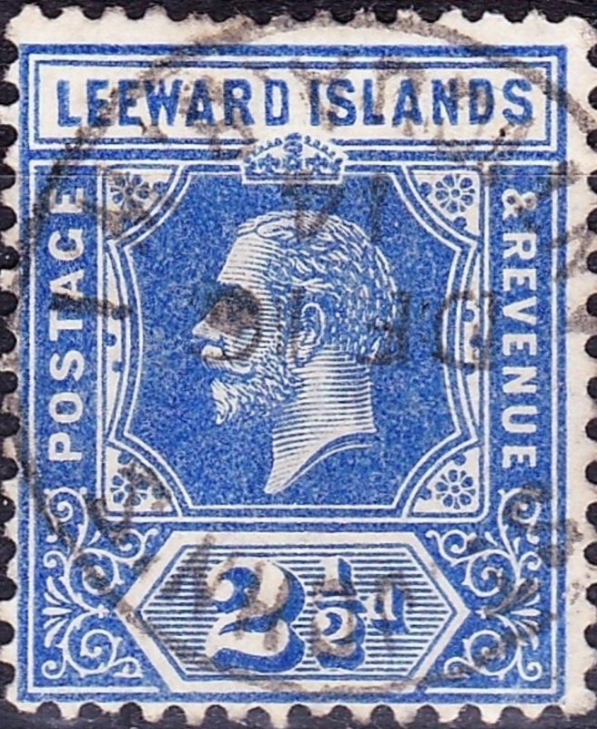 LEEWARD ISLANDS 1914 KGV 2.5d Deep Bright Blue SG50a Used