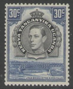 KENYA, UGANDA & TANGANYIKA SG141 1938 30c BLACK & DULL VIOLET-BLUE p13¼ MTD MINT