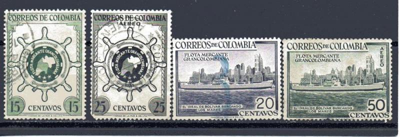 Colombia 636-637,C270-C271 used