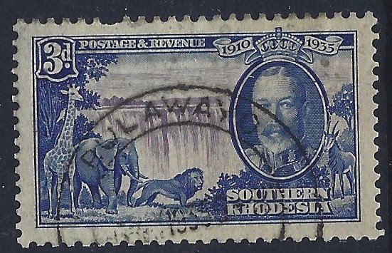 Southern Rhodesia, Scott #35; 3p King George V Silver Jubilee, Used