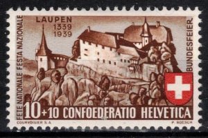 Switzerland Sc#B95 10c+10c Castle at Laupen (1939) MNH