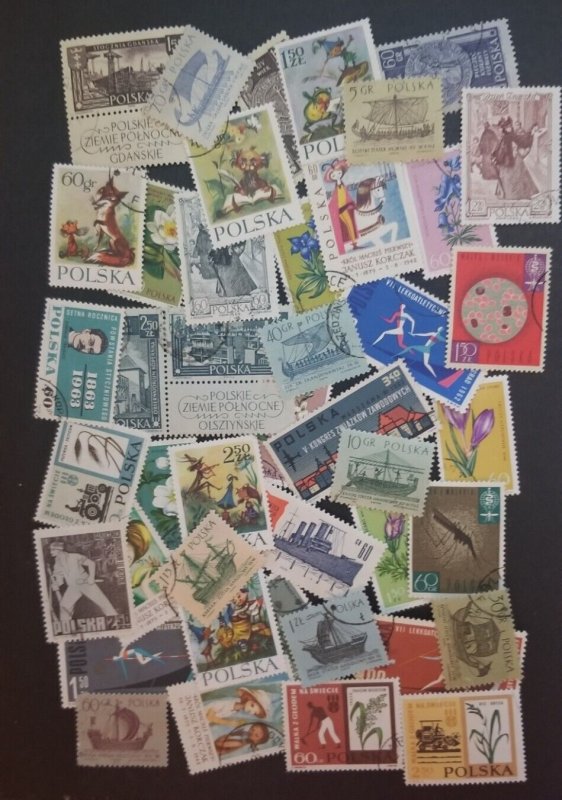 POLAND Vintage Used Stamp Lot Collection T1173