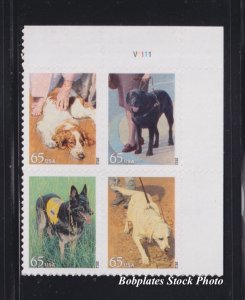 BOBPLATES #4604-7 Service Dogs Plate Block VF NH SCV=$5.2~See Details for #s/Pos