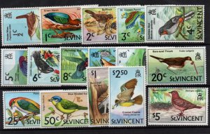 St. Vincent 1970 Birds MNH set (16V) SG285-300 WS36806