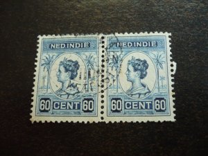 Stamps - Netherlands Indies - Scott# 132 - Used Pair of Stamps