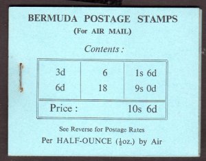 Bermuda 1948 SG SB 2, 10/6 booklet, slight rust on staple, barely affects cover