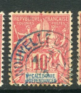 FRENCH COLONIES; NEW CALEDONIA 1890s Tablet type used 10c. value Postmark