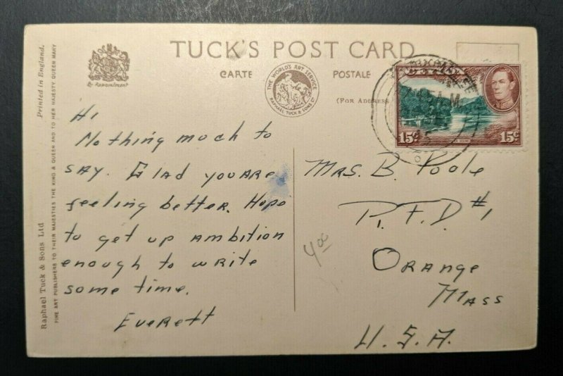 Vintage Temple of the Tooth Relic Kandy Ceylon to Orange MA Postcard Cover