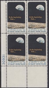 1371 Apollo 8 Plate Block MNH