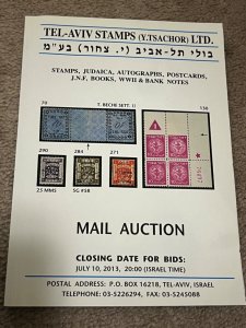 Israel Tel Aviv Stamps (Y. Tsachor) Auction #39 Catalog July  2013!!