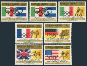 Honduras C429-C435,C435a perf & imperf,MNH.Mi 695-708,Bl.9-10.Olympics Mexico-68