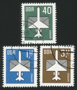 GERMANY DDR Sc C13-15 VF/USED - 1982 Plane & Envelope