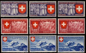 Scott #247-55  Various Commems MNH