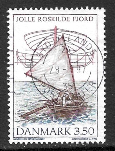 DENMARK 1996 3.50k Wooden Dinghies Issue Sc 1052 VFU