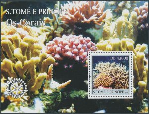 Sao Tome & Principe 2004 MNH Corals Stamps Marine Animals 1v S/S