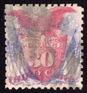 US Scott 121 Used 30c Shield, Eagle and Flags 1869  Lot T807 bhmstamps