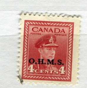 CANADA; 1949-50 early GVI Official ' OHMS ' Optd. fine used 4c. value