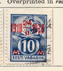 Estonia 1928 Early Issue Fine Used 10s. Optd 191900