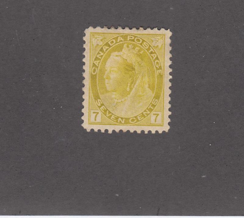 CANADA # 81 VF-MH 7cts NUMERAL ISSUE OLIVE YELLOW CAT VALUE $250
