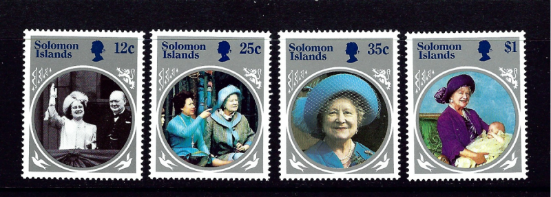 Solomon Is 543-46 MNH 1985 Queen Mother Birthfay