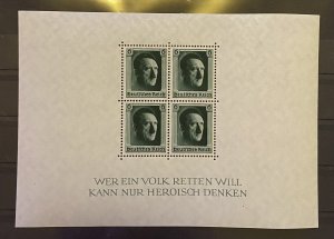 [AG] Germany 1937 Sc #B102 Mi Block 7 Mint *Never Hinged* Mi-CV 70€