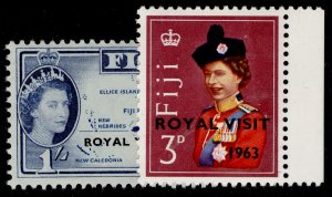 FIJI QEII SG326-327, 1963 ROYAL VISIT set, NH MINT.