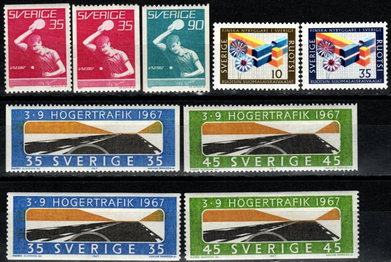 Sweden #724-6, 731-6 F-VF Unused CV $3.70 (X5722)